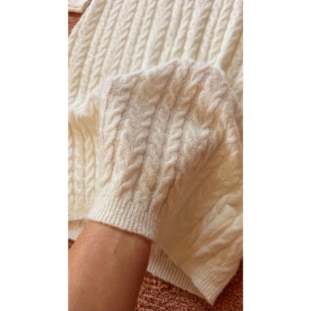 Tic Toc White Cable Knit Sweater Dress Size S Soft Minimalist Cozy - Picture 7 of 9